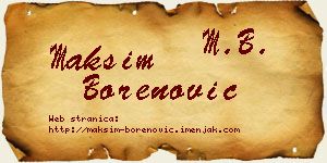 Maksim Borenović vizit kartica